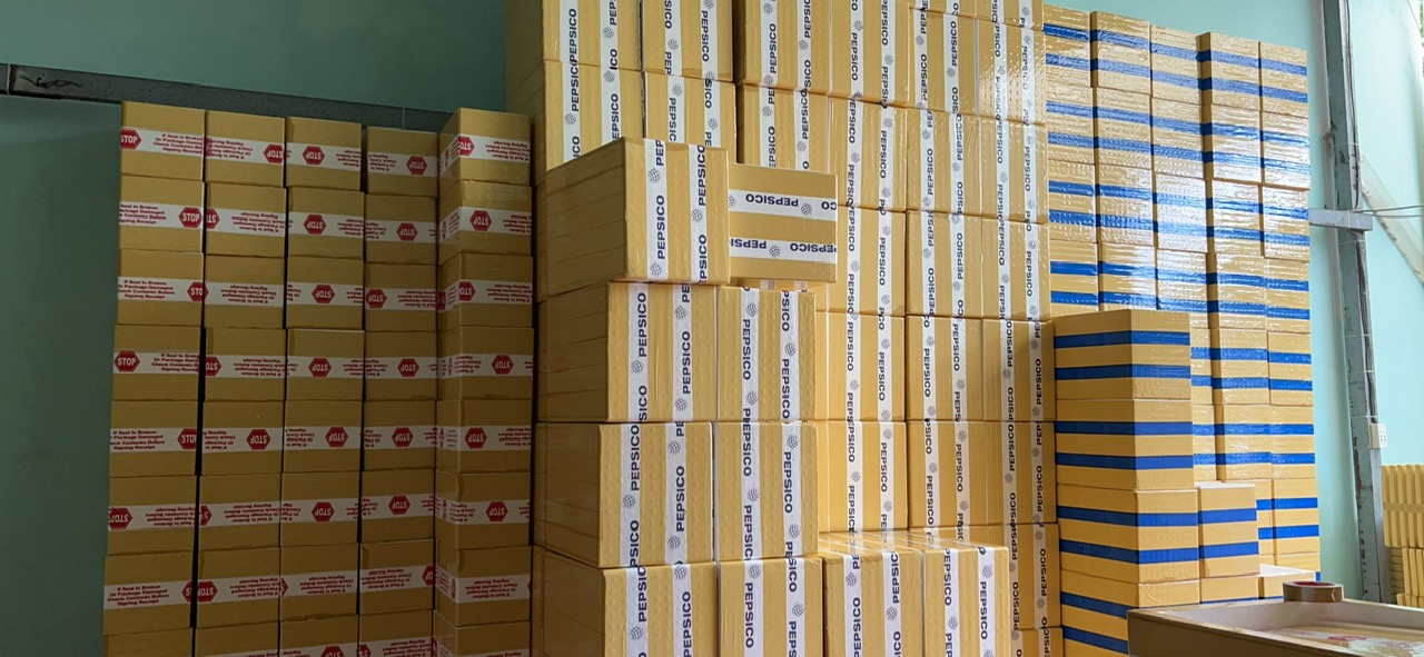 thùng xốp hải sản ở Cần Giờ
